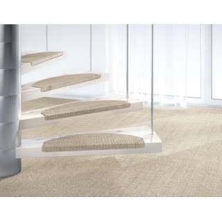 Stufenmatte DEKOWE "Mara S2" Teppiche Gr. B/L: 25 cm x 65 cm, 5 mm, 15 St., grau (kieselgrau) Stufenmatten 100% Sisal, große Farbauswahl, selbstklebend, auch als Set 15 Stück