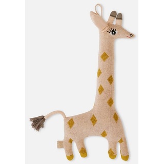 OYOY Kuscheltier Guggi Giraffe Stofftier - Dekokissen Giraffe Kinder kuschelig, aus Baumwolle - 32x17 cm beige