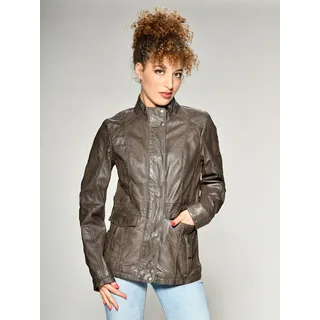 Mustang Lederjacke MUSTANG "Jasmin", Damen, Gr. XS, braun, Obermaterial: 100% Schafsleder, Jacken