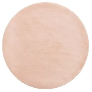 Tapiso Hochflor-Teppich CUDDLE, rund, Höhe: 30 mm, Wohnzimmer, Schlafzimmer, Hochflor rosa rund | 240 cm x 240 cm x 30 mm