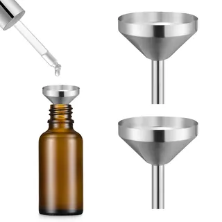 2 Stück Trichter Klein Mini Trichter Edelstahl Klein für Küche,Mini trichter Funnel,Minitrichter Metall für Kosmetik und Flüssigkeiten Autos Betanken Flaschen funnel (L)