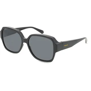 Polaroid PLD 9021/S Fitover Unisex-Sonnenbrille Vollrand Quadratisch Kunststoff-Gestell, schwarz