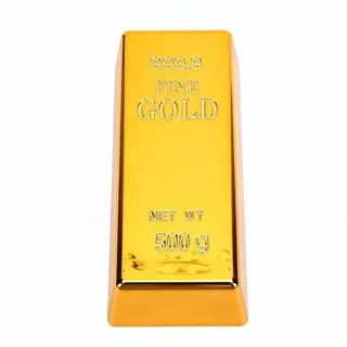 Jenivaint Kleine Goldbarren-Nachbildung, Realistischer Goldbarren-Briefbeschwerer mit Spiegelvergoldung und 3D-Relief-Handwerkskunst für Büro-Schreibtisch-Dekoration, Heimdekorati (kleine Größe)