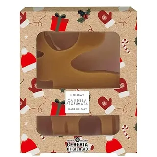 Duftkerze Weihnachten in Rentierform - Höhe 10 cm - Farbe Elfenbein - mit Geschenkbox - Cereria di Giorgio