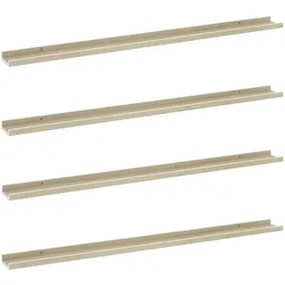 vidaXL Wandregal 115 x 9 x 3 cm Weiß und Sonoma Eiche