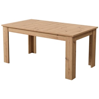 Homestyle4u 2186, Esstisch ausziehbar Braun Esszimmertisch Holztisch Küchentisch 160x90 cm Holz Tisch Eiche