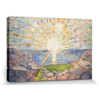 1art1 Edvard Munch Poster Die Sonne, 1910 Bilder Leinwand-Bild Auf Keilrahmen | XXL-Wandbild Poster Kunstdruck Als Leinwandbild 120x80 cm