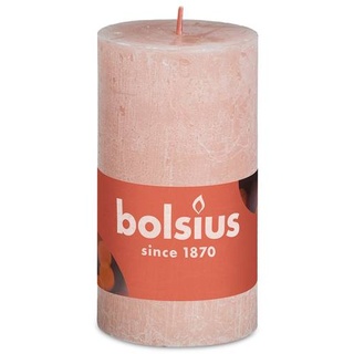 Bolsius Rustik Stumpenkerze 100/50 mm - Rosa / Nebliges Rosa - Brenndauer ca. 27 Stunden