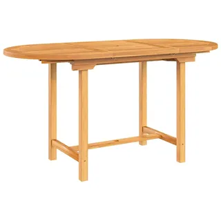 vidaXL Gartentisch Ausziehbar, Tisch für Garten Terrasse Innenhof, Esstisch mit Sonnenschirmloch, Terrassentisch Gartenmöbel, Massivholz Teak