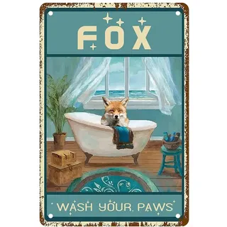 Retro blechschilder sprüche Vintage Poster Fuchs Metallschild Türschilder Blech Kunst Schilder für Hof Bar Cafe Küche Badezimmer Wand deko 20x30cm