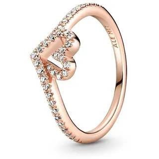 Pandora Fingerring PANDORA Damenring Herz mit Zirkonia, rosé rosa 48