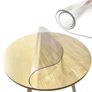 Transparente Pvc-tischdeckenschutzhülle In 5 Größen, Runde Pvc-tischdecke, 2,0 Mm Dick, Wasserdichte Vinyl-tischdecke – Perfekt