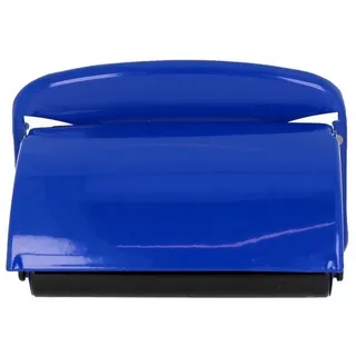 tecuro Papierrollenhalter (blau Ral 5002) mit Deckel und schwarzer Kunststoffrolle