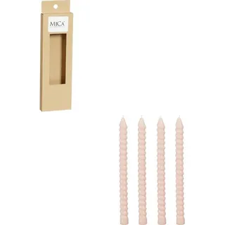 Mica decorations Mica Twist Kerze 4 Stück rosa