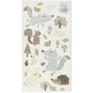 Sigikid Forest Kinderteppich 80 x 150 cm Beige/Blau