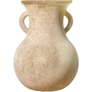 ZHIPINHUI 20,1 cm braune Glasvase, Vintage-Vase, Art-Deco-Doppelohren, Antik-Marmor-Texturvase für Heimdekoration