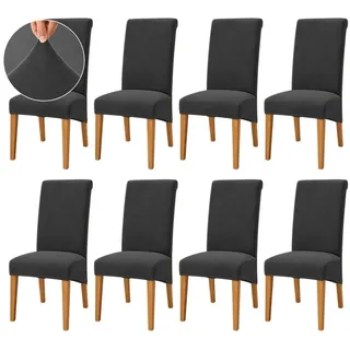 MOPUEA Sesselhusse Stuhlhusse Stuhlbezug Samt Stretch Hülle Esszimmer Schwingstuhl, Für Esszimmer, Abnehmbaren Stuhl Schutz Für Küche, Hotel schwarz