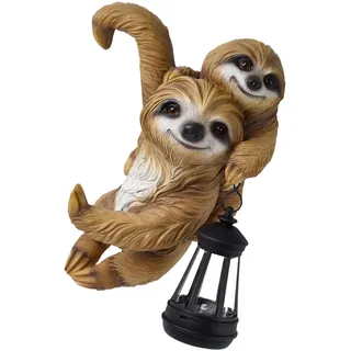 Baoblaze Garten Faultier Statue Solar Licht Outdoor Zaun Hängen Dekor Geschenk Handwerk Landschaft Lampe Kreative Hof Dekoration für Hof