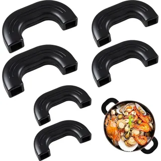 3 Paar Silikongriffe für Töpfe, Silikon Topfgriffe HitzeschutzKüche Schutz, Kochen Finger Topflappen, Wärmeschutzgriffe aus Silikon für Bratpf...