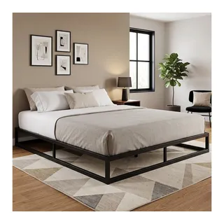 skølm Bettgestell Bragi inkl. Lattenrost (25 cm hoch), Metallbett 180x200 cm, auch verfügbar in 120/140/160x200 schwarz 25 cm