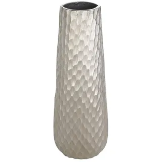 EGLO Nilgaut, Vase, gehämmerte Dekovase für Wohnzimmer, Blumenvase aus Metall in Nickel, Tischdeko 40,5 cm