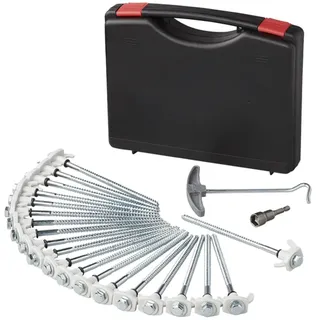 PRO PLUS Set mit Schraubheringen für ProPlus 365014 Metallheringe mit Haken 20x20cm