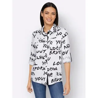 CREATION L Klassische Bluse Langarm schwarz/weiß 36