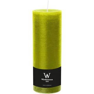 Wiedemann Kerzen Rustic Stumpenkerze 130 x Ø 78 mm (H x Ø), Farbe Apfelgrün, mit Abbrandschutz, durchgefärbte Stumpenkerzen in rustikaler Optik