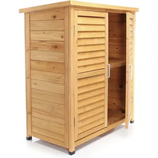 Wiltec Gartenhaus mit 2-flügelige Tür 870x465x916 mm Fichtenholz mit Pultdach für Garten, Terrasse & Balkon Gerätehaus Geräteschuppen Holzhaus Werkzeugschrank