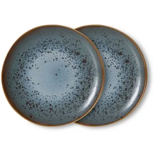 HKLiving - 70's Teller, Ø 22 cm, mineral (2er-Set)