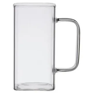 Zoha Latte-Macchiato-Glas Square 2er Set Henkelglas Cocktail 350 ml Heißgetränke Kaffeeglas, Hitzebeständig