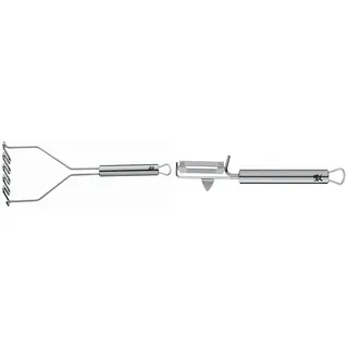 WMF Profi Plus Kartoffelstampfer 29 cm & Profi Plus Kartoffelschäler Pendelklinge 19 cm, Pendelschäler einschneidig, Gemüseschäler, Cromargan Edelstahl teilmattiert, spülmaschinengeeignet