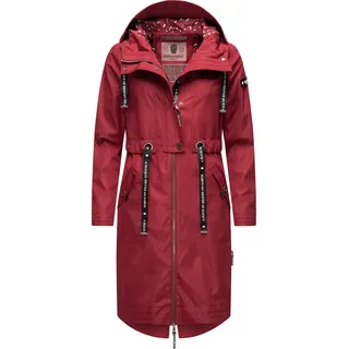 Navahoo Damen, Leichter Übergangsparka lang mit Kapuze Josinaa Bordeaux Gr. XS - XS