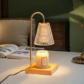 OKYUK Elektrischer Kerzenwärmer Lampe für Duftkerzen, Dimmbarer Kerzenlichtschmelzer Kerzenwachswärmer mit Glühbirne Tmit 2 Glühbirne Kerzenwärmer Lampe, Duftwachslampe für Heimdekoration(Sekt)