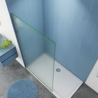 Duschabtrennung 80x200cm begehbare Dusche Walk in Duschwand 10mm NANO Milchglas mit Glasschutzfolie ohne Stabilisator Duschkabine