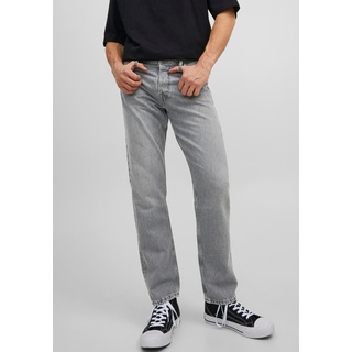 Loose-fit-Jeans JACK & JONES "JJICHRIS JJORIGINAL AM 383 NOOS" Gr. 33, Länge 32, grau (grey denim) Herren Jeans Loose Fit
