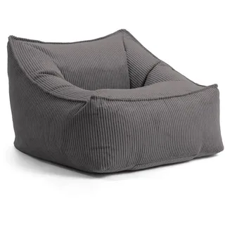 mokebo Sessel Der Lümmel Cord 73 x 60 x 83 cm Anthrazit mit Hocker
