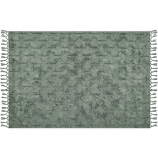 Beliani, Teppich, Teppich Baumwolle grün 160 x 230 cm geometrisches Muster Kurzflor KARS (160 x 230 cm)