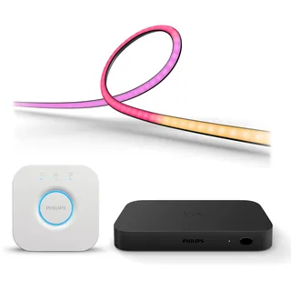 Philips Hue Entertainment Starterpaket für 65 Zoll TV - 1 HDMI Sync Box (Inkl. HDMI Kabel) - 1 Philips Hue Play Gradient Lightstrip 65 Zoll