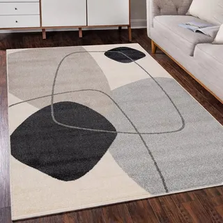 mazovia Kurzflorteppich 80 x 150 cm Beige/Grau