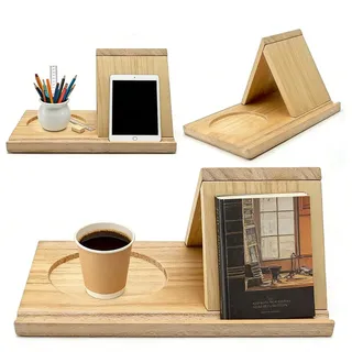 Kleines Lese Bücherregal Holz Buchständer, Dreieckiger Leseständer für Bücher,Nachttisch,Büro & Bibliothek,Einfaches Design als Geschenk für Geburtstag,Küche & Schule