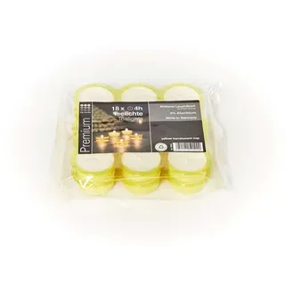 Cup Candle Teelicht Premium TEELICHT BUNT. CLICK LIGHT. 18 Stück. Ca 4h Brenndauer. gelb