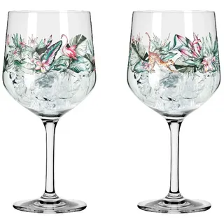 Ritzenhoff Cocktailglas Ritzenhoff Schattenfauna Gin Kelch 2er #5 #6 C. RDT H24, Kristallglas bunt|weiß