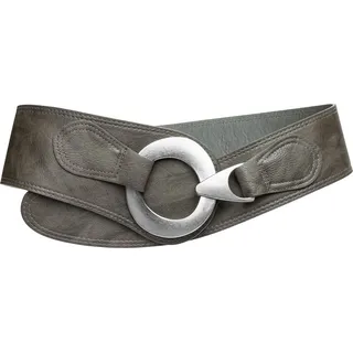 Caspar Taillengürtel GU243 breiter Damen Gürtel grau 90