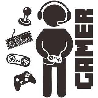 Set Mit 2 Gamer-wandaufklebern, Künstlerische Wanddekorationen Für Videospiele