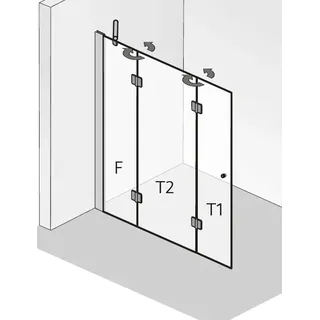 HSK Walk In Aperto Drehfalttür pendelbar, 3-teilig 2827xxx