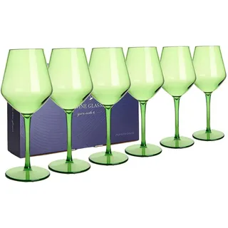 Bruchsichere Camping-Weingläser, Set von 6, 440 ml - Transparent