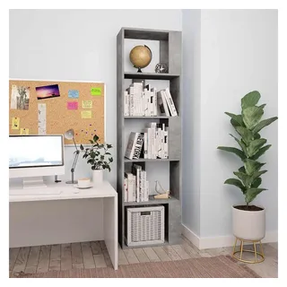 furnicato Bücherregal Betongrau 45 x 24 x 159 cm aus Holzwerkstoff, 1-tlg., Regalwand mit 5 Fächern als Raumteiler für Flur und Wohnbereiche grau 45 cm x 159 cm x 24 cm
