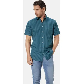 Kurzarmhemd BABISTA "Kurzarmhemd NAPOLEO", Herren, Gr. M, weit, blau (petrol gestreift), Obermaterial: 100% Baumwolle CO., regular fit, Hemden