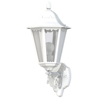 EGLO Außen-Wandlampe Navedo, 1 flammige Außenleuchte, Wandleuchte aus Aluguss und Glas, Farbe: Weiß, Fassung: E27, IP44